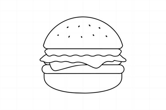 Burger Line Art: Practical Design Applications