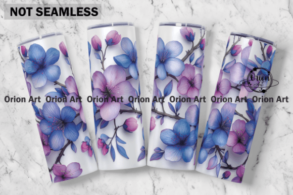 Elevating Drinkware Design with the Purple Peach Blossom Tumbler Wrap PNG