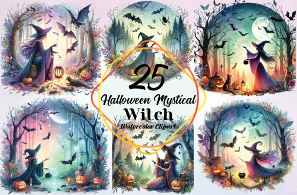 Evaluating Watercolor Halloween Mystical Witch PNG Resources for Creative Projects