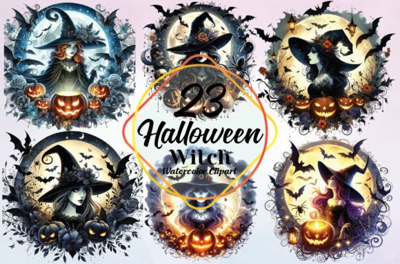 Evaluating Watercolor Halloween Witch PNG Clipart for Professional Design