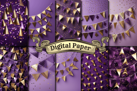 Gold Foil Bunting Party Banner Design