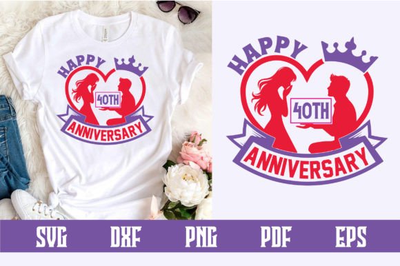 Happy 40th Anniversary SVG Design: Elevating Ruby Jubilee Celebrations