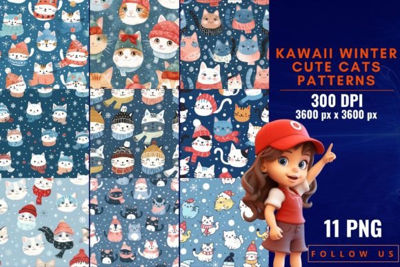 Kawaii Winter Cute Cats Patterns: Practical Applications for Creators and Businesses