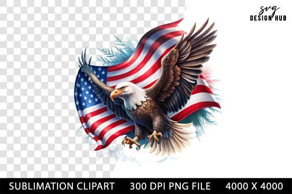 Patriotic Eagle, 4th of July Sublimation: Practical Applications for Creators and Businesses