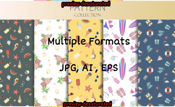Set Seamless Summer Patterns: A Strategic Asset for Visual Communication and Brand Consistency